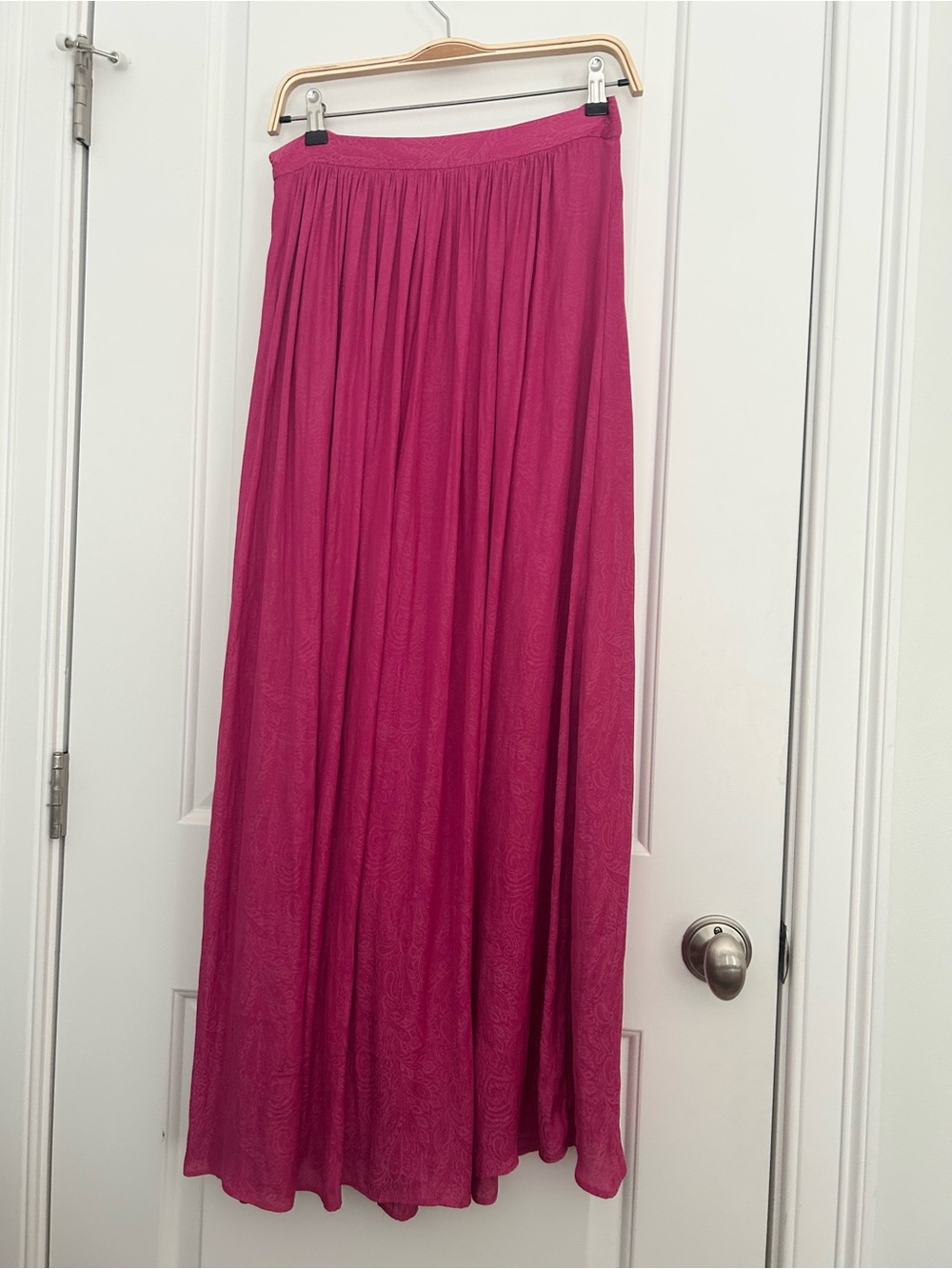 Anthropologie Fuchsia Pink Paisley Maxi Skirt - Picture 6 of 6